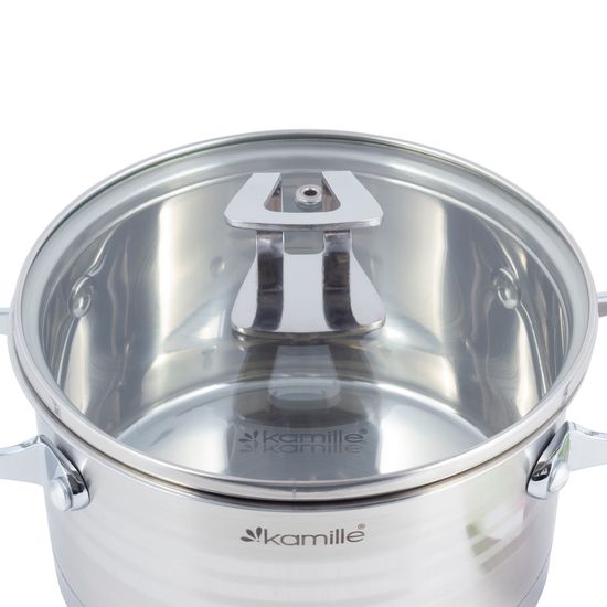 Кастрюля 5,7 л. из нержавеющей стали Kamille KM 5857 с крышкой