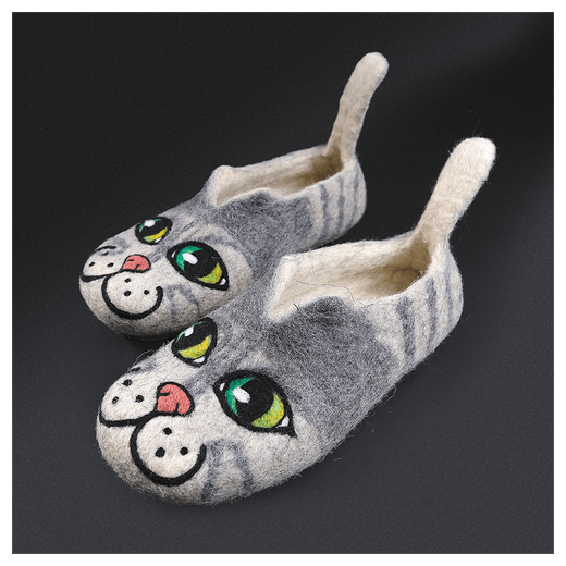 Валяные тапочки «Мявки-уютки»