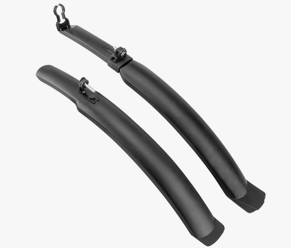 Крылья TRIX  24-26", к-кт перед./задн., крепеж: перед. за бустер вилки, задн. двойное за раму; с брызговиками, ширина 65мм, пластик, черн.(40/50)