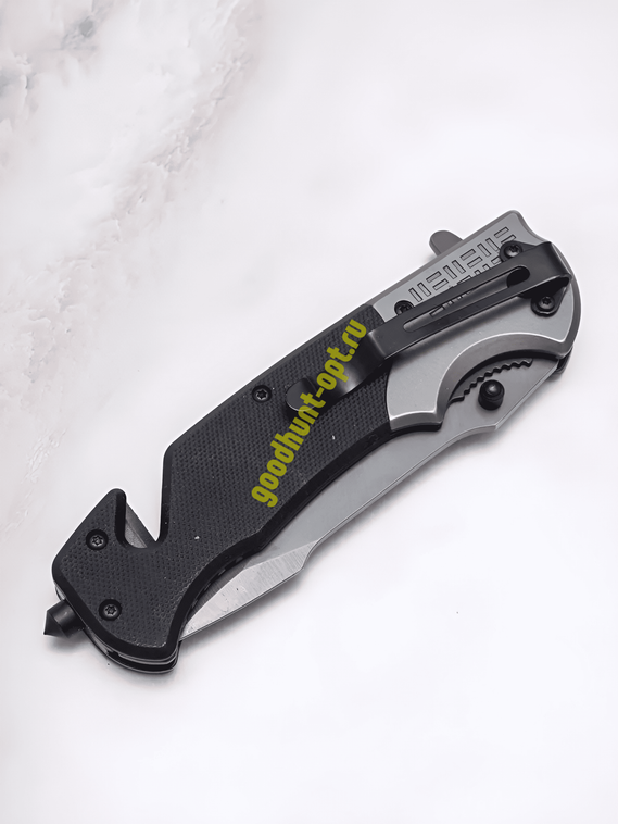 Тактический складной нож Browning со стеклоотбоем и стропорезом Черный