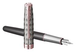 Ручка перьевая Parker Sonnet Premium F537 Metal Grey PGT с золотым пером F 18K (2119788)