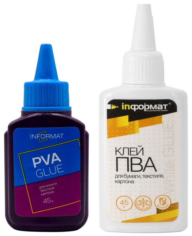 Клей ПВА 45мл. с дозатор. универсальный (INFORMAT)