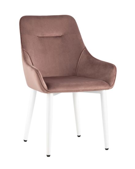 Стул Диана велюр пыльно-розовый ножки белые 4 шт