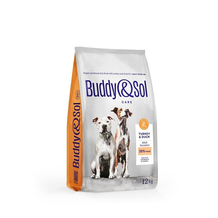 Сухой корм Buddy&Sol CARE SENSITIVE M/L с индейкой и уткой для взрослых собак с чувствительным пищеварением 12 кг