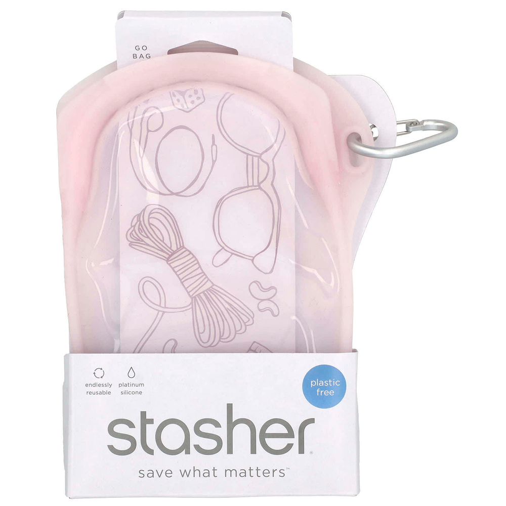 Stasher, Stasher, Go Bag, розовый, 1 пакетик, 532 мл (18 жидк. унц.)