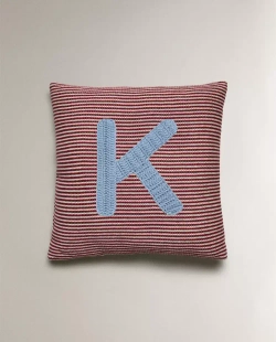 ZARA HOME ДЕТСКАЯ ПОДУШКА С ВЫШИВКОЙ В ВИДЕ БУКВЫ "К", КРАСНЫЙ