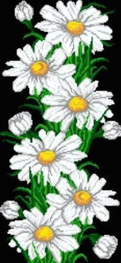 Г-6050,1 Панно ромашки (На черном)