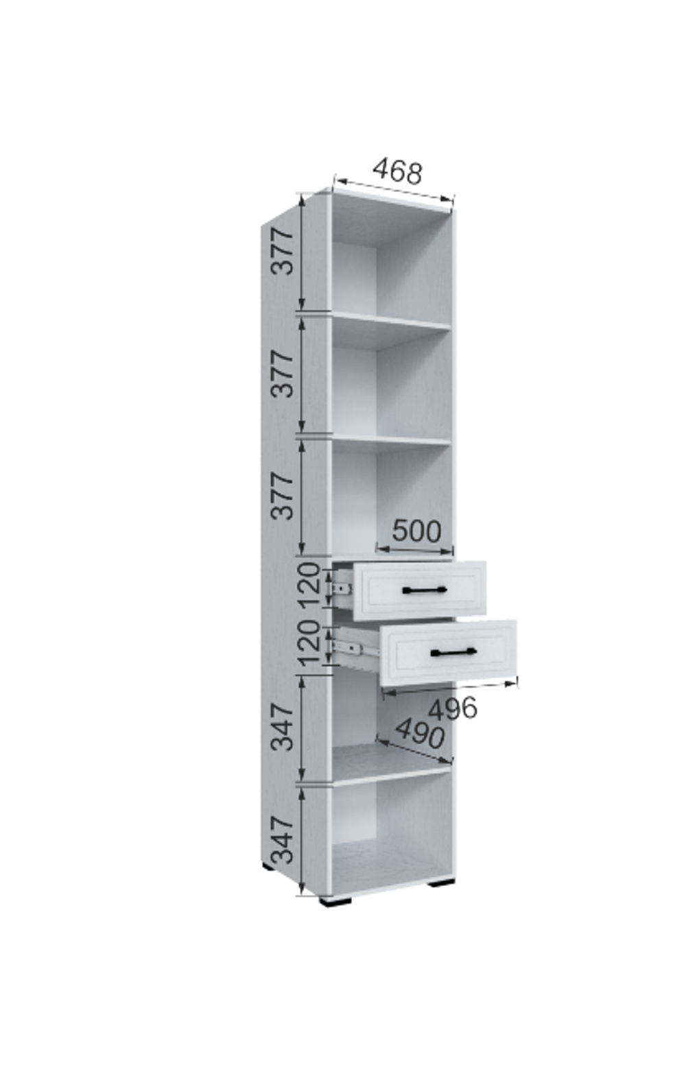 Шкаф с 2 ящиками Бруклин 50Ш