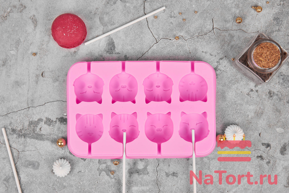 Силиконовая форма для леденцов «Милые питомцы»