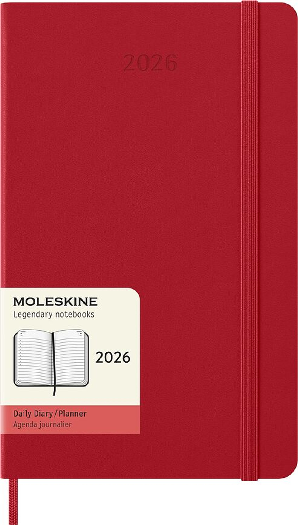 Блокнот Moleskine, 2026 12M L, A5, красный