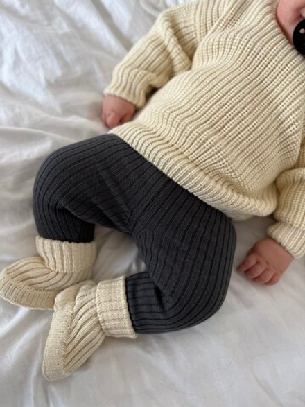 Пинетки вязаные льняные