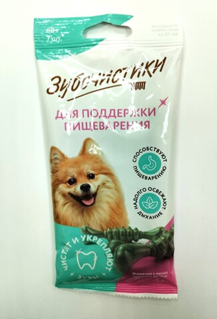 Деревенские Лакомства д/собак Мини пород Зубочистики "Мятные", 7шт.