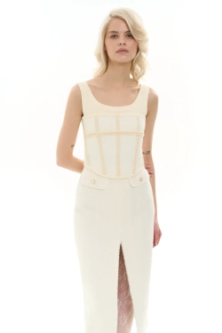 Корсет на бретелях молочный