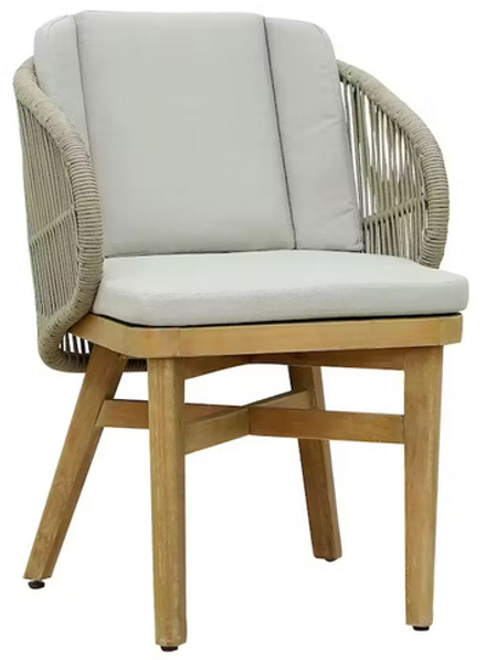 Кресло обеденное деревянное с подушками Tagliamento Mali, натуральный