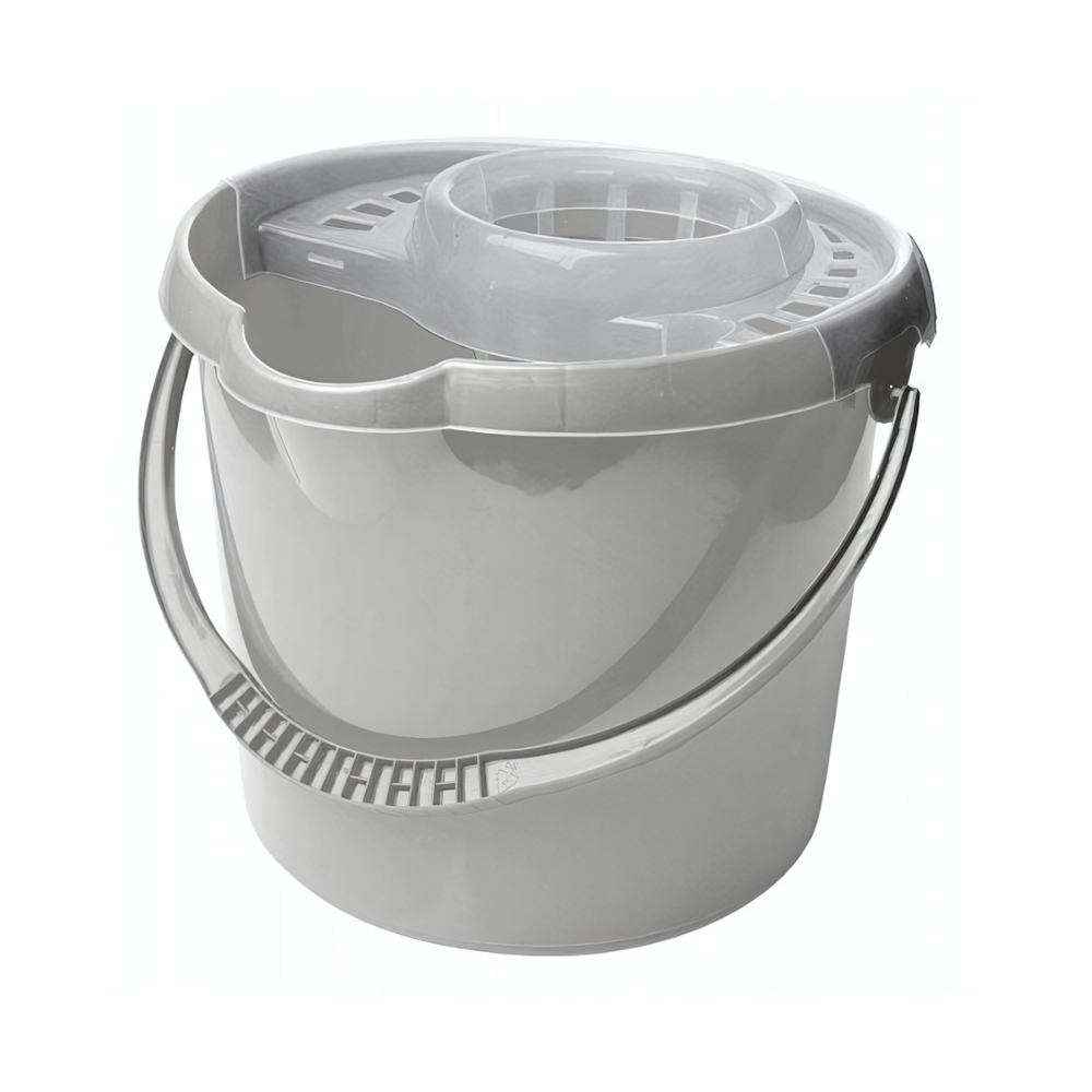 Ведро "Etna" круглое с отжимом МОП 12л (серый)