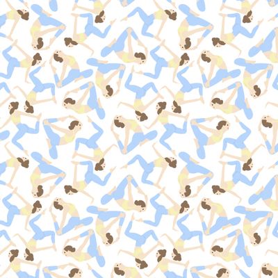 yoga girl pattern, sport, health, asana