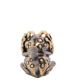 Народные промыслы AM-3020 Фигурка «Лягушка не слышу» (латунь, янтарь)