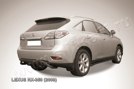 Защита заднего бампера (нержавейка) Lexus RX-350 (2008-2012) d57 скоба (черный)