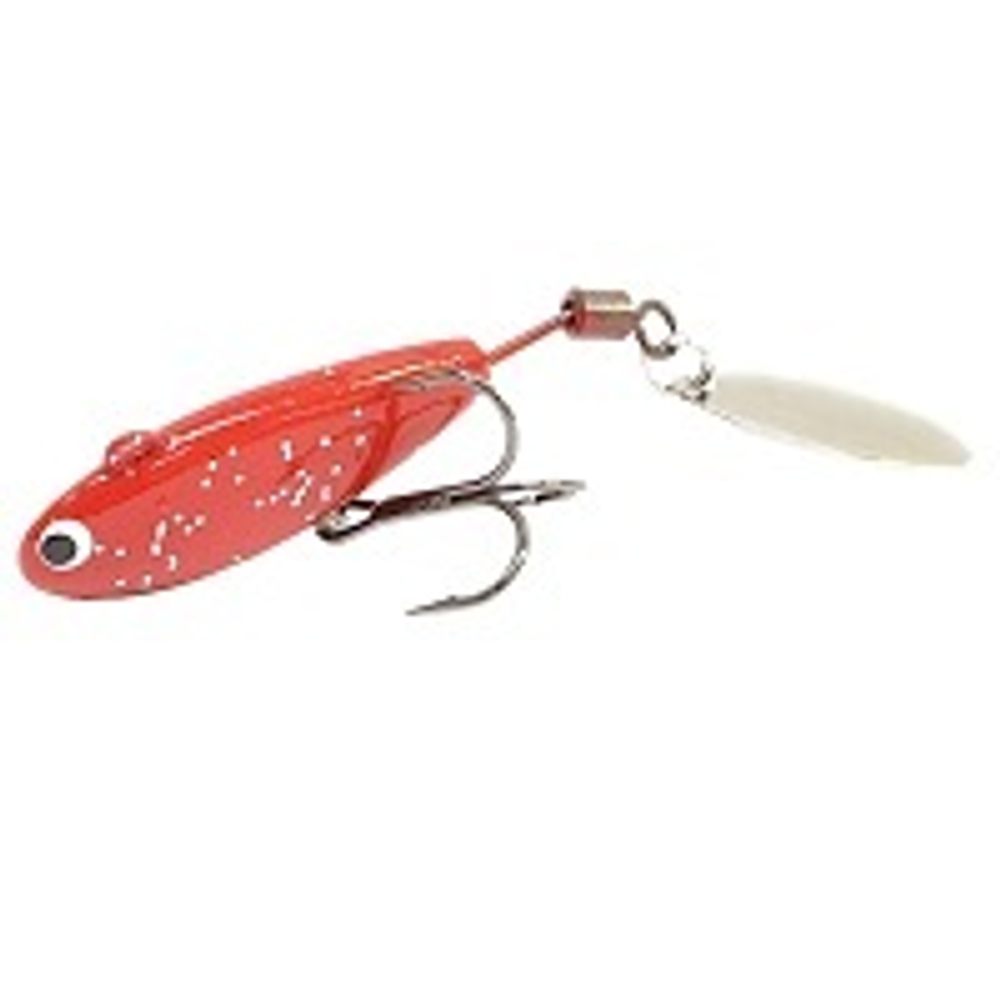 Тейл-спиннер UF Studio Hurricane Long 40мм 32гр Red Glitter