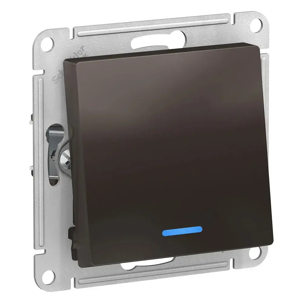 ATLASDESIGN 1-клавишный ПЕРЕКЛЮЧАТЕЛЬ с подсветкой, сх.6а, 10АХ, механизм, МОККО