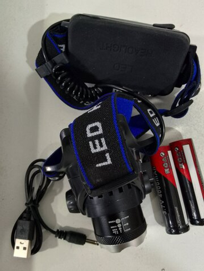 Фонарь налобный LIVEPOWER Y18 T6, 5W, 2* 18650 аккумулятора, 3 режима свечения, фокусировка, зарядка USB