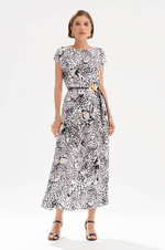 51764 Платье женское (черно-молочный принт)