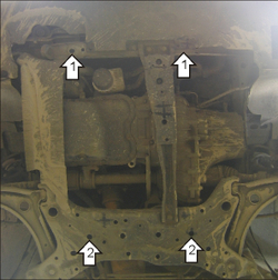 Усиленная защита Motodor картера двигателя, кпп. 2 мм, сталь. для Dodge Caliber 2006-2011 арт.02904