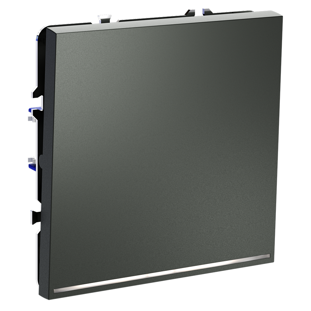 Проходной переключатель встраиваемый VOLTUM S70 одноклавишный с подсветкой 10А, (титан)