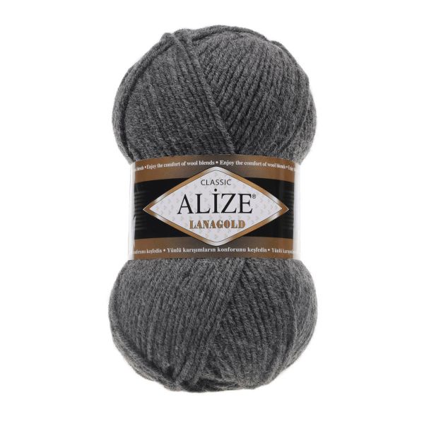 Пряжа Alize (Ализе) Lana Gold / уп.5 мот. по 100 г, 240м, 182 серый A