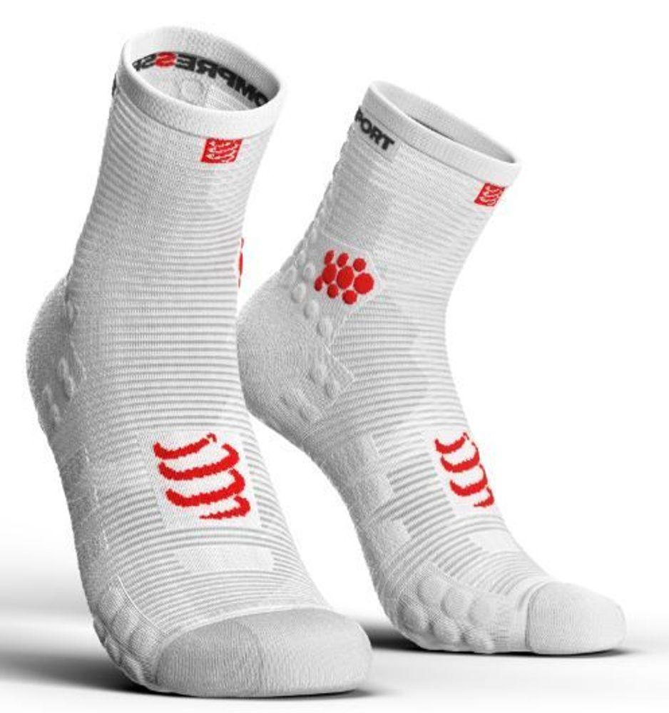 НОСКИ КОМПРЕССИОННЫЕ  Compressport PRO RACING  SOCKS V3 RUN (белые), ULTRA LIGHT, размер 42-44