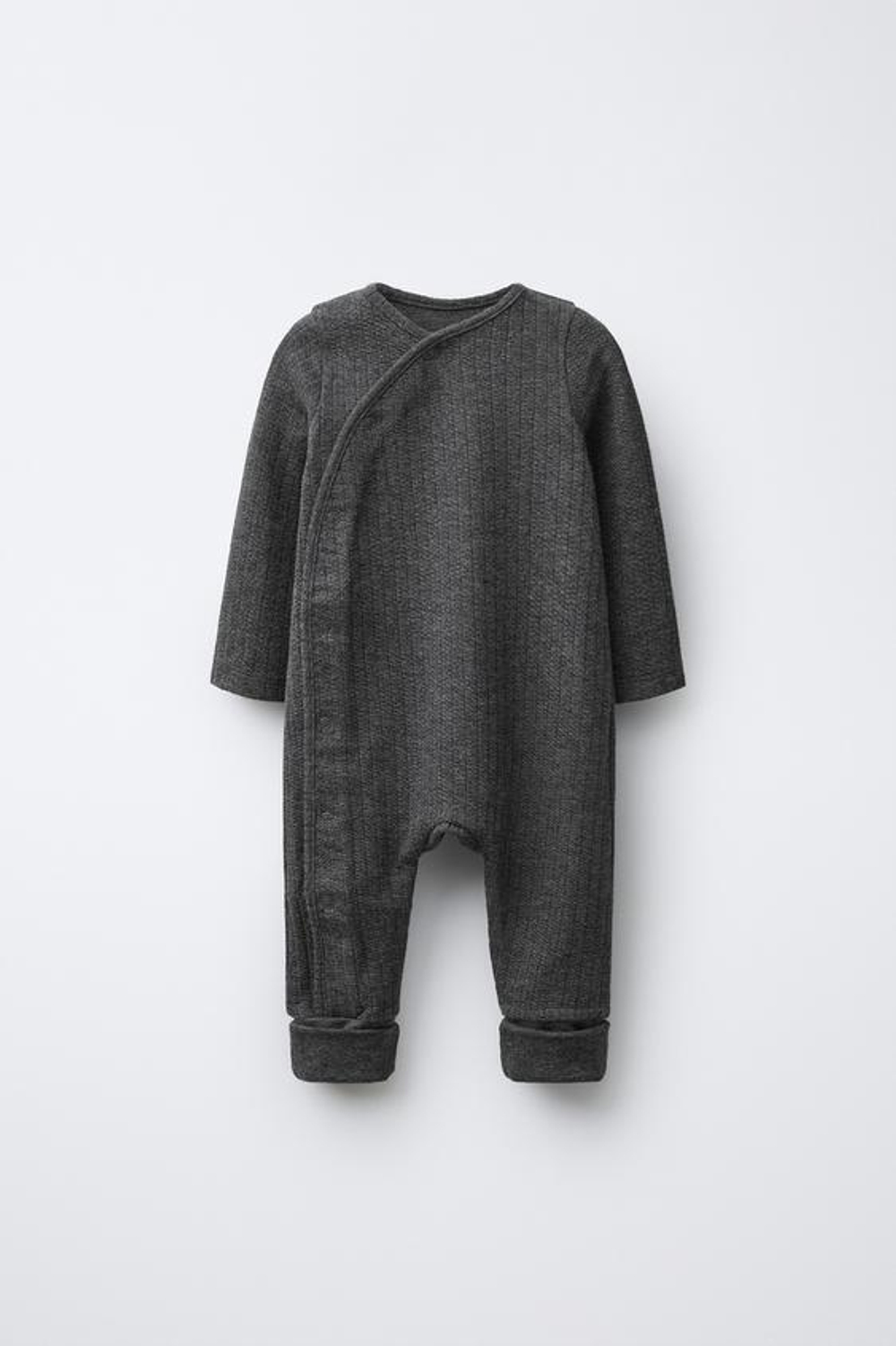 ZARA КОМБИНЕЗОН МЕЛАНЖ С ТРАНСФОРМИРУЮЩИМИСЯ НОЖКАМИ, АНТРАЦИТОВО-СЕРЫЙ