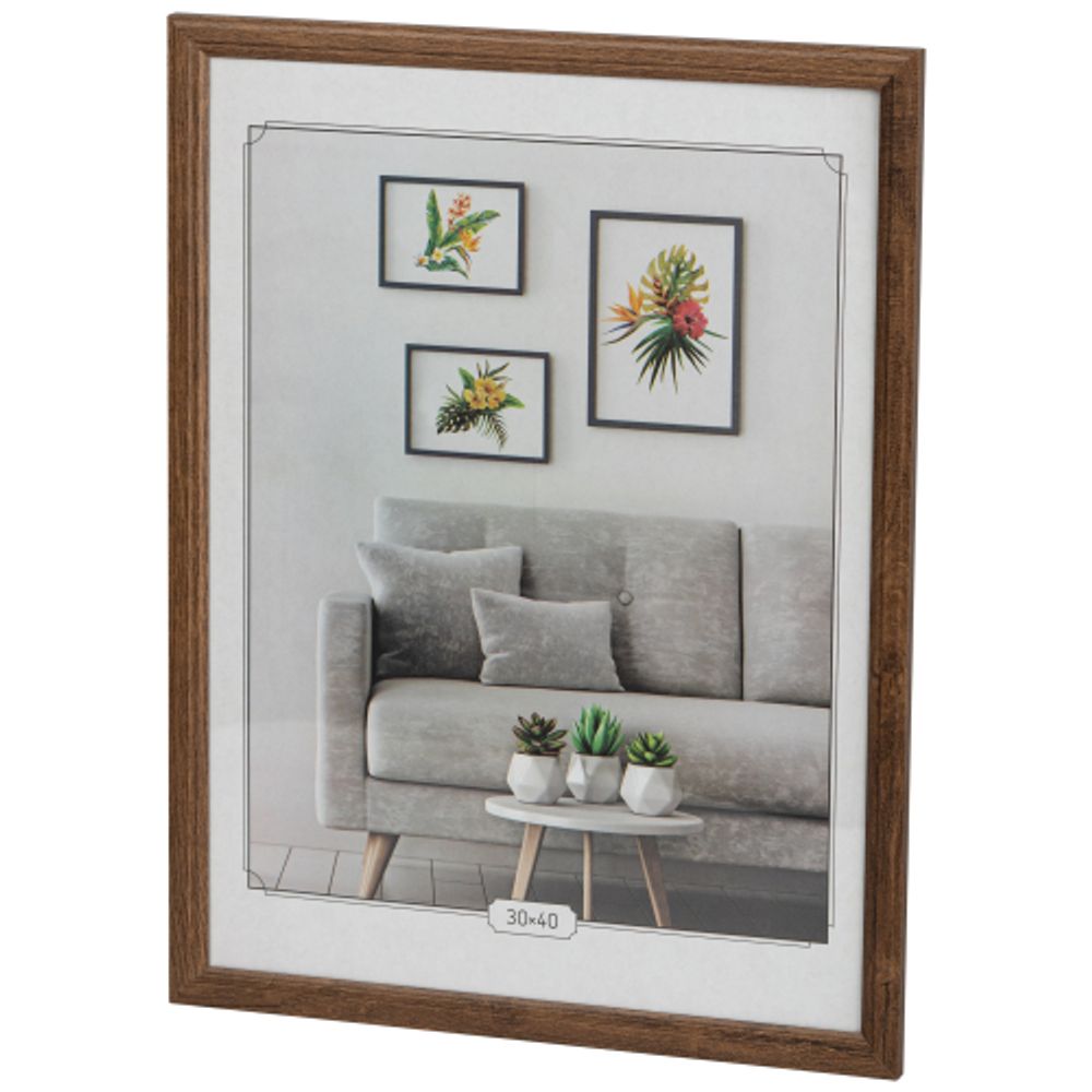 Фоторамка Image Art С22 МДФ универсальная 30х40 цвет мокко вставка прозрачный пластик | Image Art