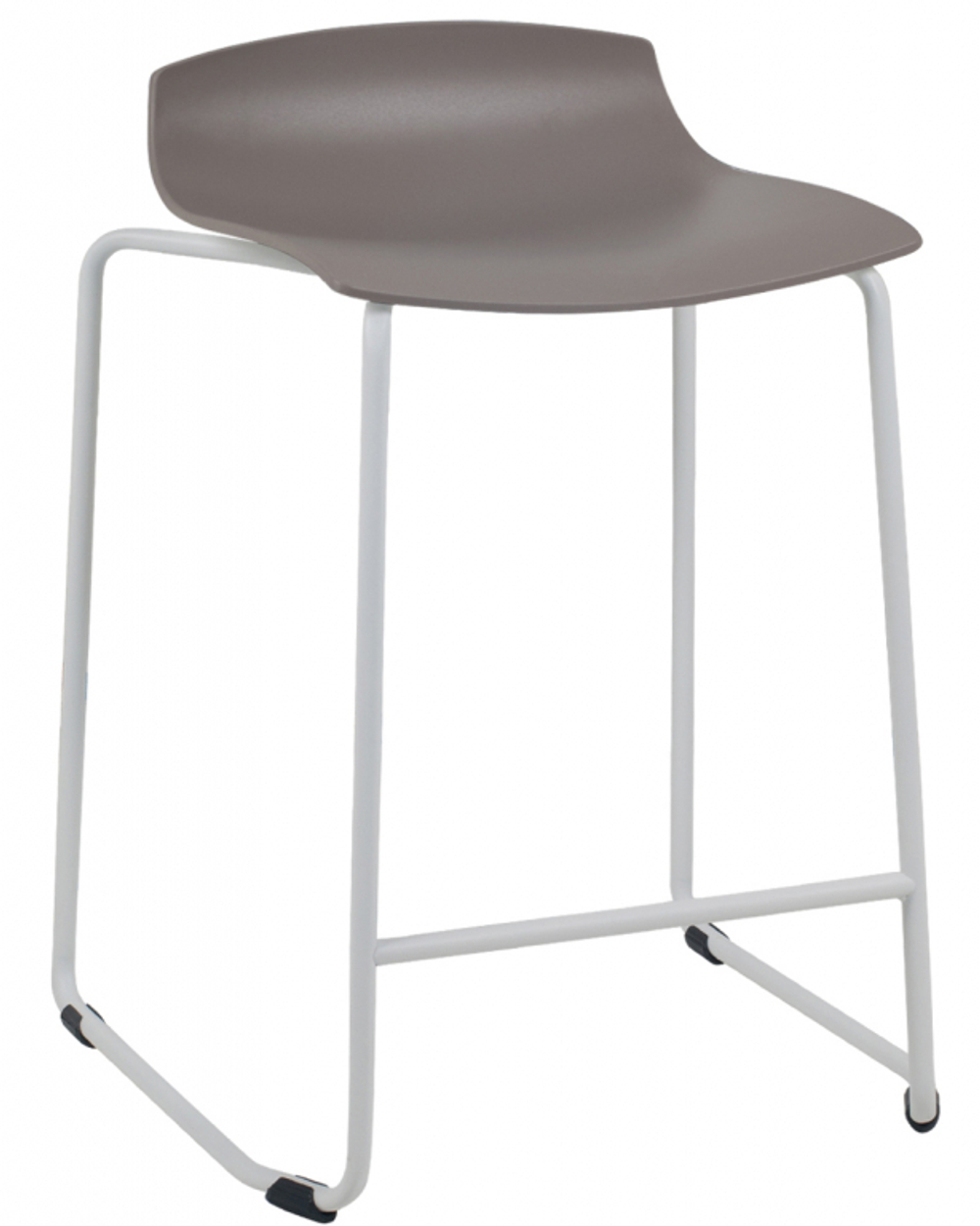 Табурет пластиковый полубарный Papatya X-Treme Sled Pro, белый, тортора