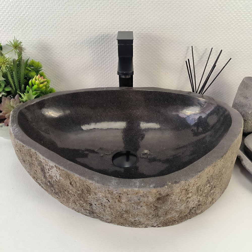 Раковина из речного камня RS-64863 57*40*15 0857