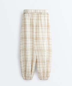 OYSHO Свободные брюки из 100% льна, экрю