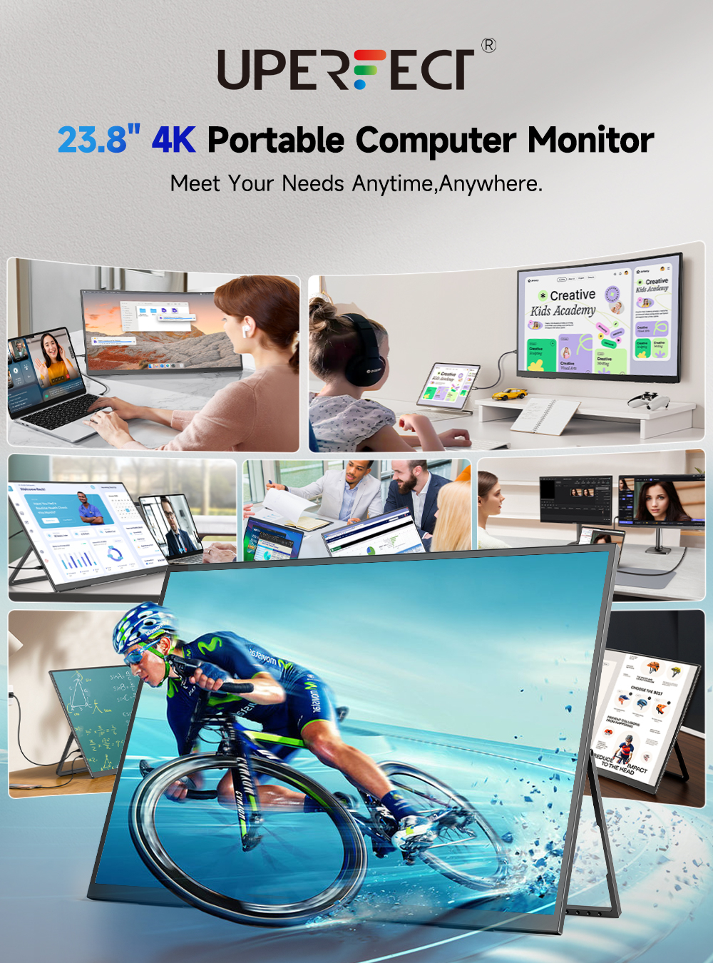 23.8" Портативный игровой монитор UPERFECT Umax24 4K 3840x2160, 60 Гц, IPS