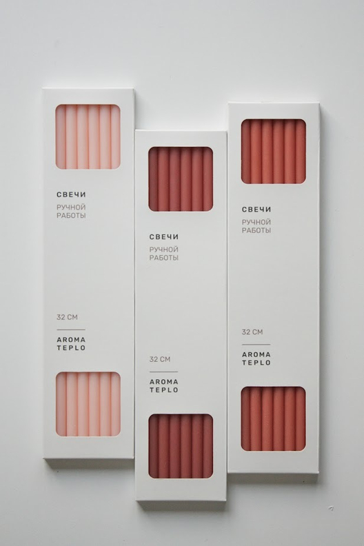 AROMATEPLO Свеча тонкая 32 см, в наборе из 8 шт.