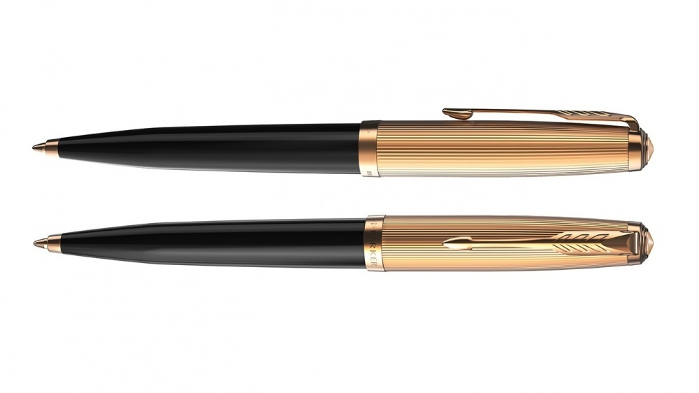 Шариковая ручка Parker 51 DELUXE BLACK GT, стержень: M, цвет чернил: black, в подарочной упаковке.