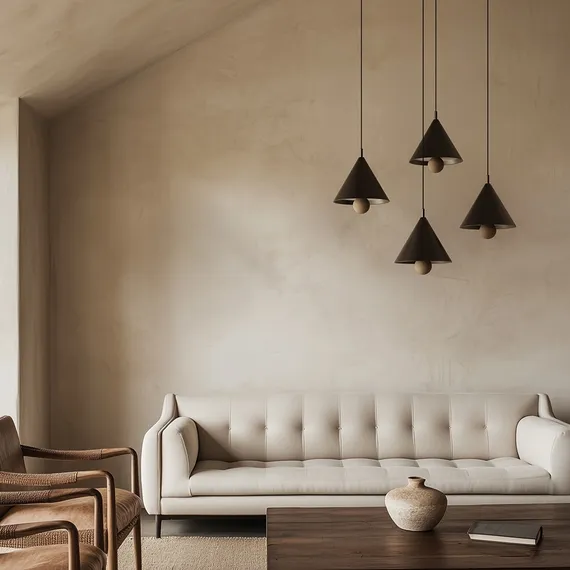 Подвесной светильник Marg C1341/30 черный металл/травертин