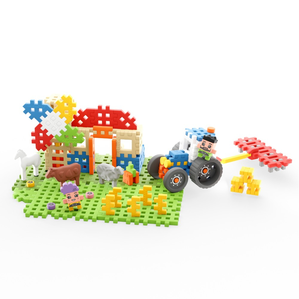 Marioinex - Конструктор Mini Waffle FARMER Заводная мельница 109 шт. 907559