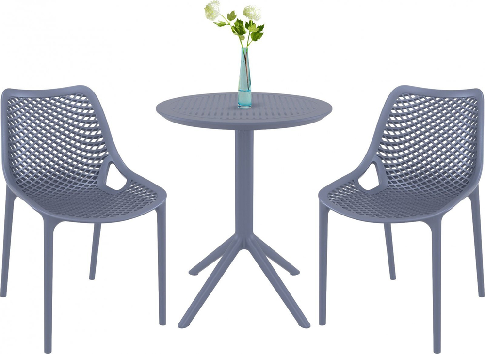 Комплект пластиковой мебели Siesta Contract Sky Folding 60 Air, темно-серый