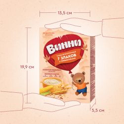 Каша безмолочная 7 злаков с пребиотиками Винни 200г с 6 месяцев