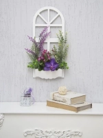 Панно на стену для интерьера "Окно с цветами"