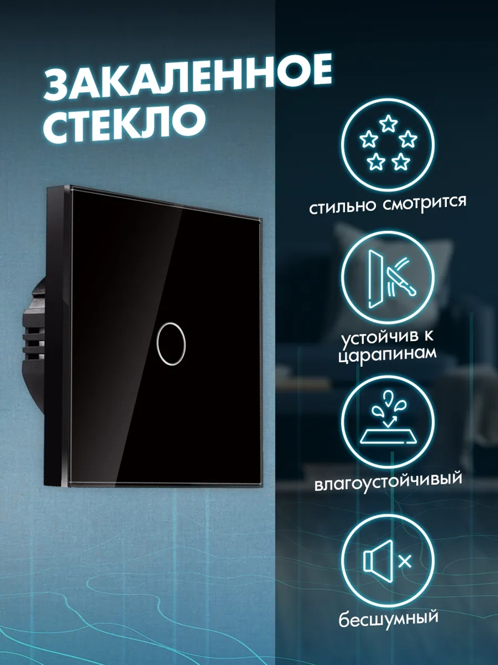 Выключатель сенсорный одноклавишный для дома