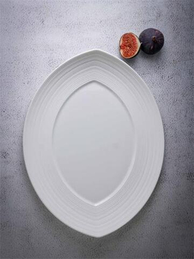 Блюдо овальное 32x25 см h 3 см, фарфор, Linea