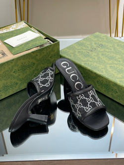 Gucci GG Mid-Heel Slide Sandal 7.5 cm