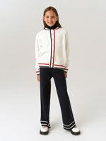 Кардиган бомбер для девочки AT1025 молочный