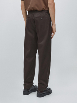 Massimo Dutti Брюки-джоггеры из смесовой хлопковой ткани, бордовый