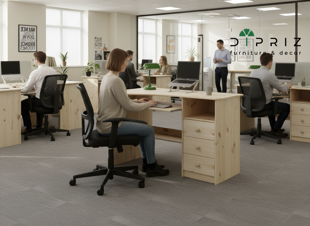 Стол письменный, компьютерный Корнер из сосны, лакированный