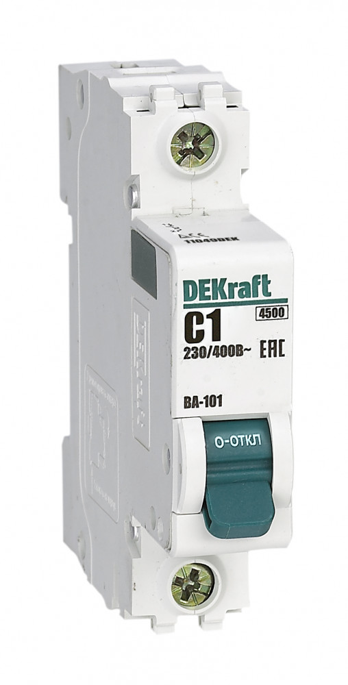 Автоматический выключатель DEKraft 1-полюсный ВА-101 C 1А 1Р 4,5кА (автомат), 11049DEK